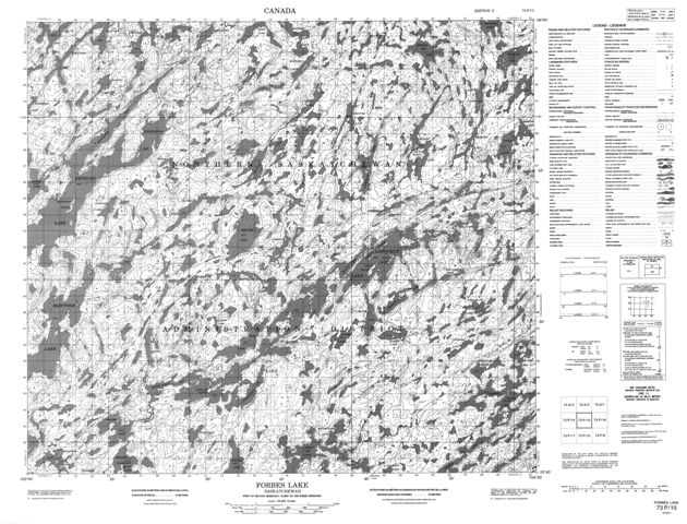 Forbes Lake Topographic Paper Map 073P15 at 1:50,000 scale
