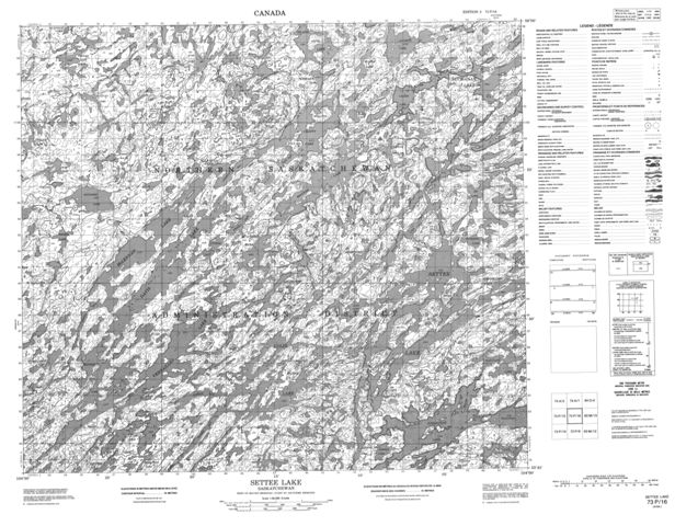 Settee Lake Topographic Paper Map 073P16 at 1:50,000 scale