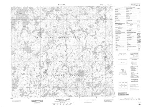 Maribelli Lake Topographic Paper Map 074A01 at 1:50,000 scale