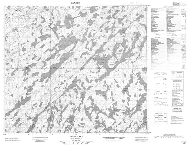 Paull Lake Topographic Paper Map 074A02 at 1:50,000 scale