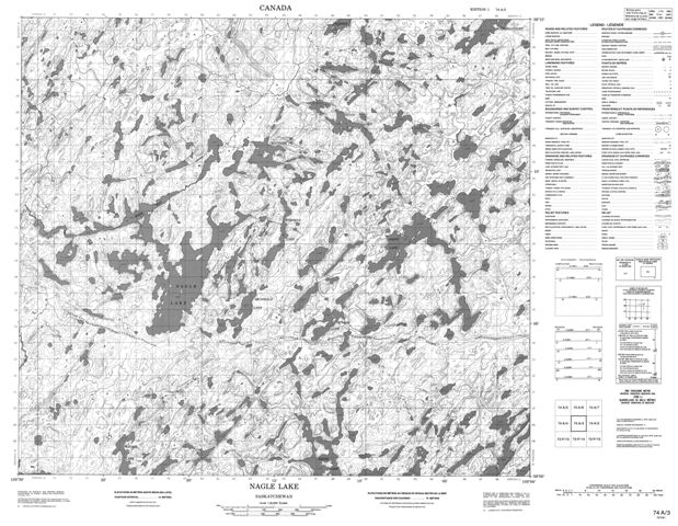 Nagle Lake Topographic Paper Map 074A03 at 1:50,000 scale