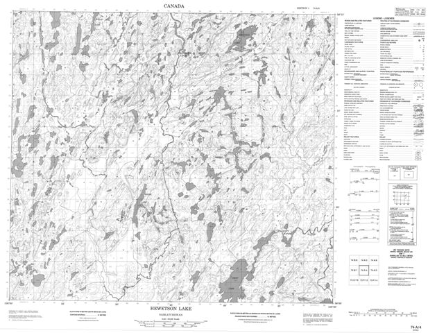 Hewetson Lake Topographic Paper Map 074A04 at 1:50,000 scale