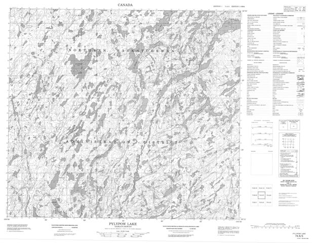 Pylypow Lake Topographic Paper Map 074A05 at 1:50,000 scale