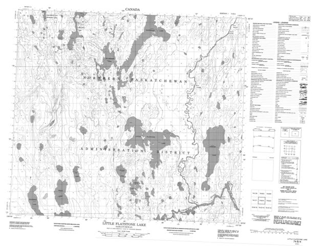Little Flatstone Lake Topographic Paper Map 074B04 at 1:50,000 scale