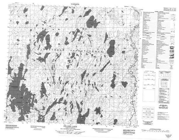 Gillies Lake Topographic Paper Map 074B05 at 1:50,000 scale