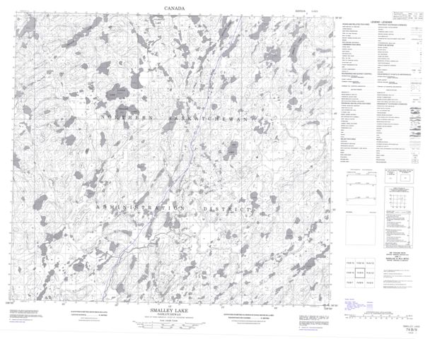 Smalley Lake Topographic Paper Map 074B09 at 1:50,000 scale