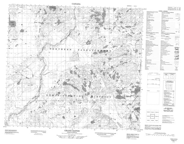 Grand Rapids Topographic Paper Map 074B11 at 1:50,000 scale