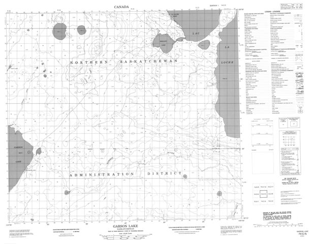 Garson Lake Topographic Paper Map 074C05 at 1:50,000 scale