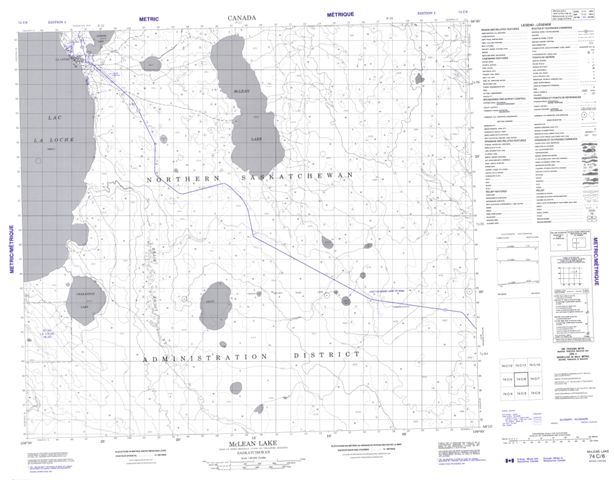 Mclean Lake Topographic Paper Map 074C06 at 1:50,000 scale