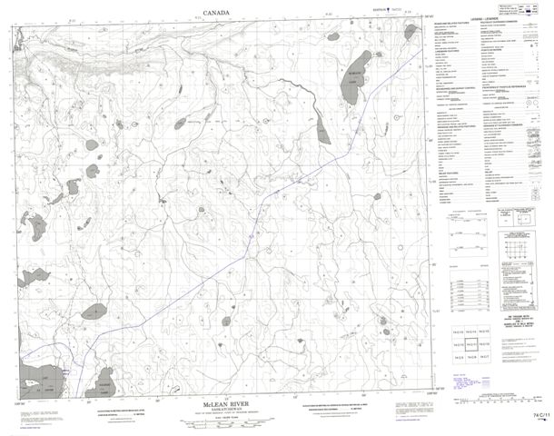 Mclean River Topographic Paper Map 074C11 at 1:50,000 scale