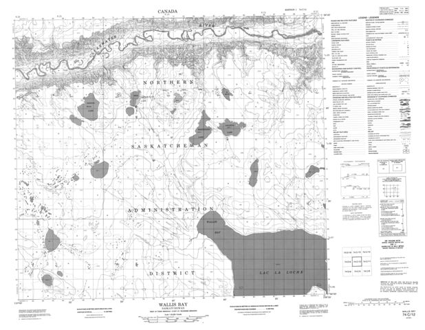 Wallis Bay Topographic Paper Map 074C12 at 1:50,000 scale