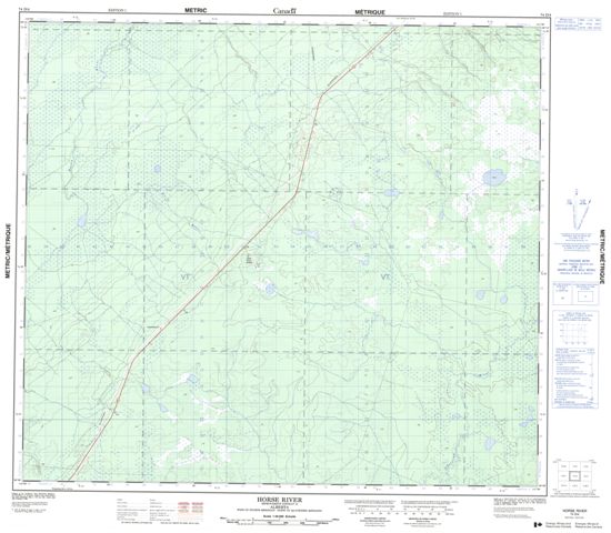 Horse River Topographic Paper Map 074D04 at 1:50,000 scale