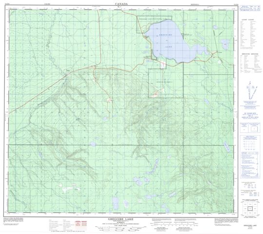 Gregoire Lake Topographic Paper Map 074D06 at 1:50,000 scale