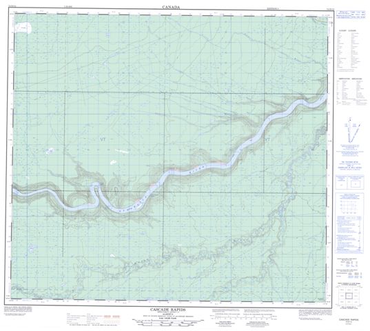 Cascade Rapids Topographic Paper Map 074D12 at 1:50,000 scale