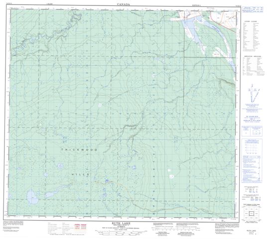 Ruth Lake Topographic Paper Map 074D13 at 1:50,000 scale