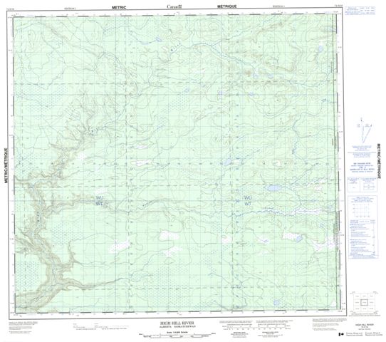 High Hill River Topographic Paper Map 074D16 at 1:50,000 scale