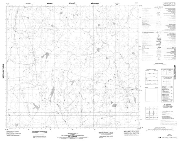 No Title Topographic Paper Map 074E02 at 1:50,000 scale