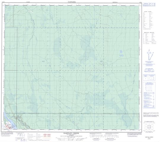 Hartley Creek Topographic Paper Map 074E03 at 1:50,000 scale