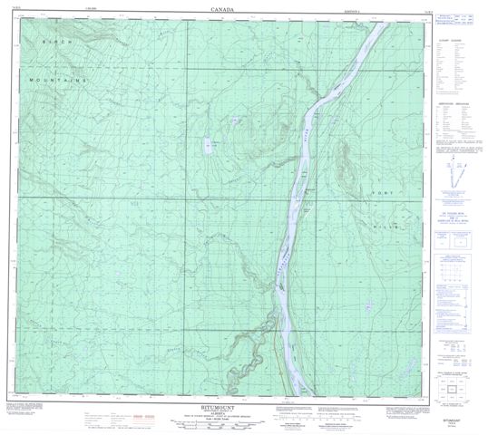 Bitumount Topographic Paper Map 074E05 at 1:50,000 scale
