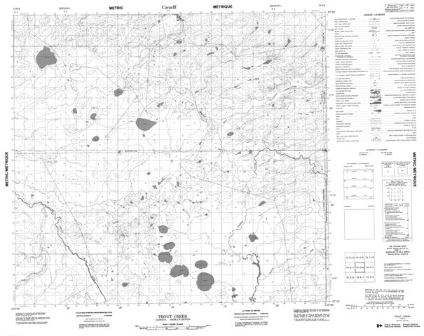Trout Creek Topographic Paper Map 074E08 at 1:50,000 scale