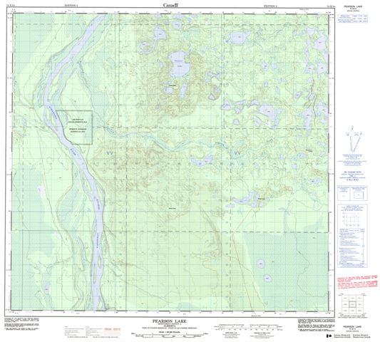 Pearson Lake Topographic Paper Map 074E14 at 1:50,000 scale