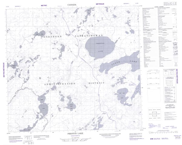 Preston Lake Topographic Paper Map 074F06 at 1:50,000 scale