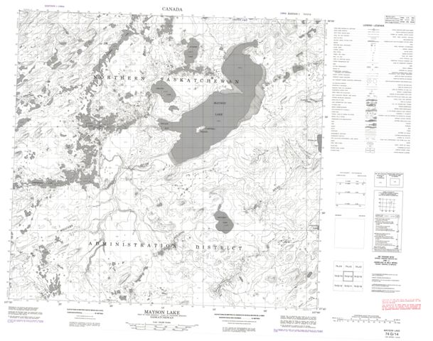 Mayson Lake Topographic Paper Map 074G14 at 1:50,000 scale