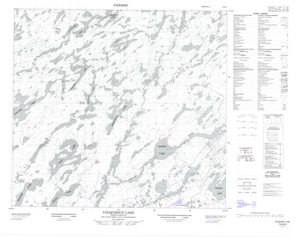 Colquhoun Lake Topographic Paper Map 074H05 at 1:50,000 scale