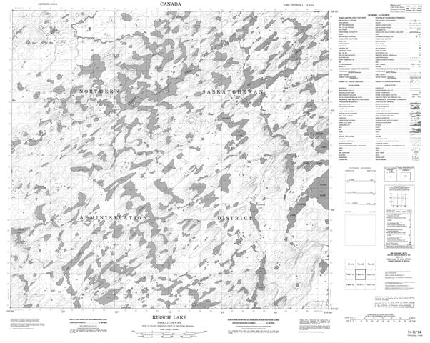 Kirsch Lake Topographic Paper Map 074H14 at 1:50,000 scale