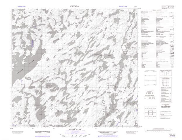 Close Lake Topographic Paper Map 074H15 at 1:50,000 scale