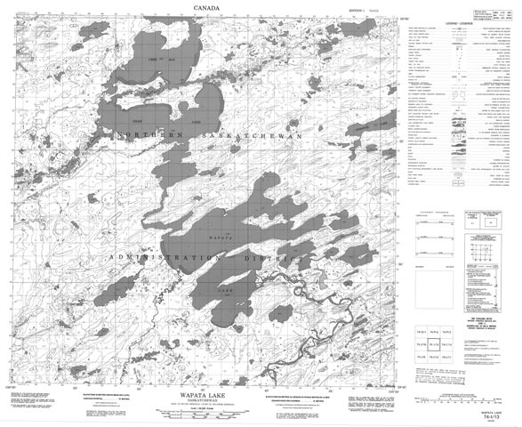 Wapata Lake Topographic Paper Map 074I13 at 1:50,000 scale