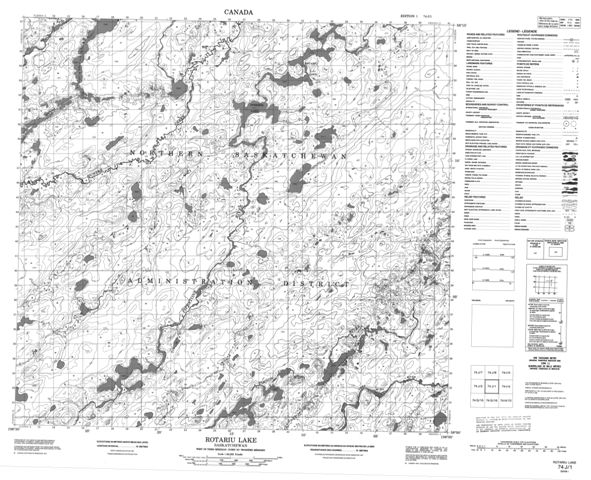 Rotariu Lake Topographic Paper Map 074J01 at 1:50,000 scale