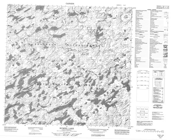 Rumpel Lake Topographic Paper Map 074J07 at 1:50,000 scale