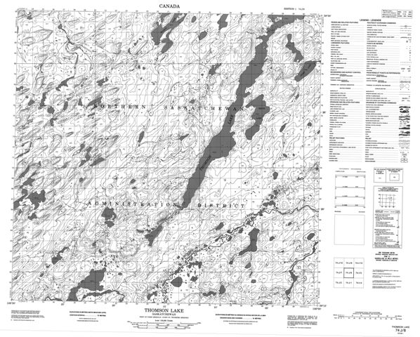 Thomson Lake Topographic Paper Map 074J08 at 1:50,000 scale