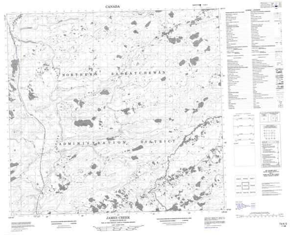James Creek Topographic Paper Map 074K03 at 1:50,000 scale