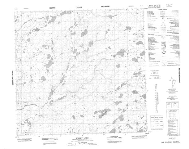 Jolley Lake Topographic Paper Map 074K06 at 1:50,000 scale