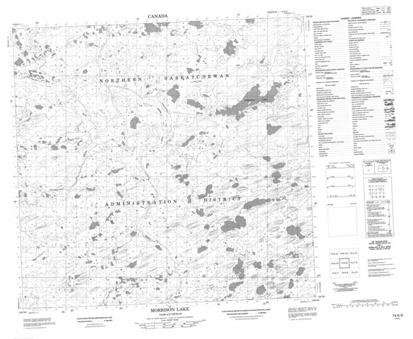 Morrison Lake Topographic Paper Map 074K09 at 1:50,000 scale