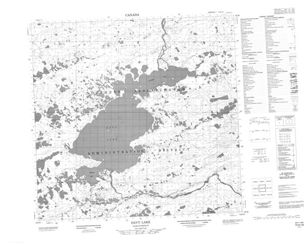 Davy Lake Topographic Paper Map 074K16 at 1:50,000 scale