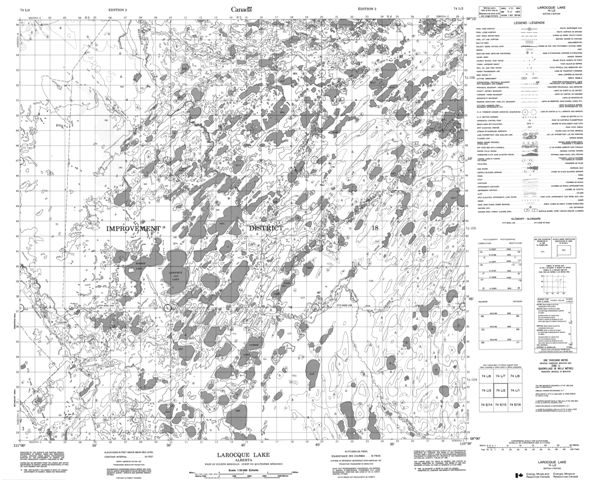 Larocque Lake Topographic Paper Map 074L02 at 1:50,000 scale