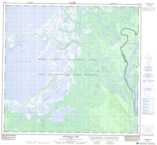 Welstead Lake Topographic Paper Map 074L05 at 1:50,000 scale