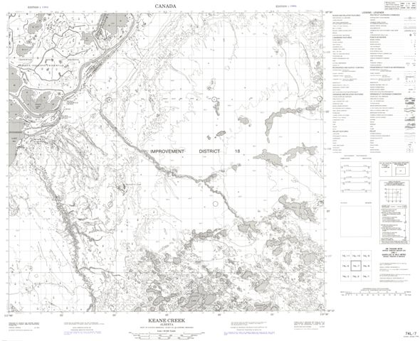 Keane Creek Topographic Paper Map 074L07 at 1:50,000 scale