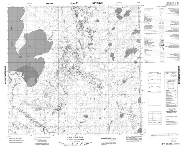 Old Fort Bay Topographic Paper Map 074L09 at 1:50,000 scale
