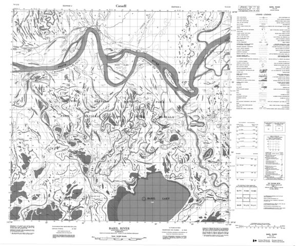 Baril River Topographic Paper Map 074L13 at 1:50,000 scale