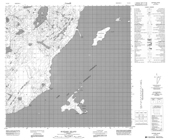 Bustard Island Topographic Paper Map 074L15 at 1:50,000 scale
