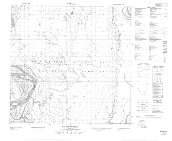 Peltier Creek Topographic Paper Map 074M04 at 1:50,000 scale