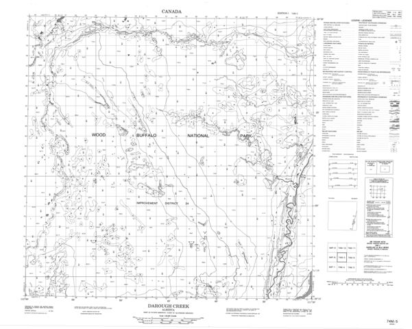 Darough Lake Topographic Paper Map 074M05 at 1:50,000 scale