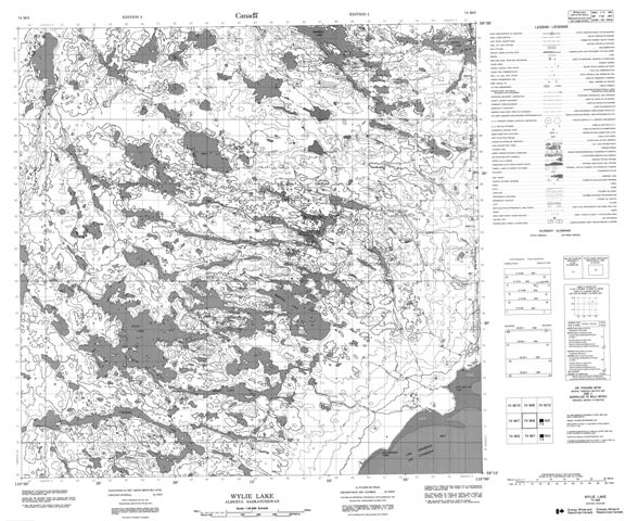 Wylie Lake Topographic Paper Map 074M08 at 1:50,000 scale