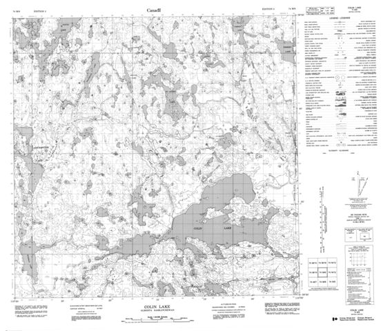 Colin Lake Topographic Paper Map 074M09 at 1:50,000 scale