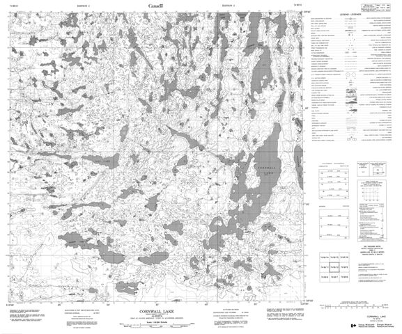 Cornwall Lake Topographic Paper Map 074M10 at 1:50,000 scale