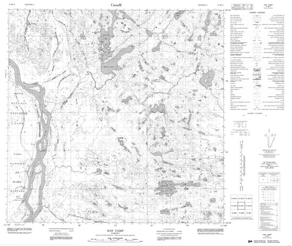 Hay Camp Topographic Paper Map 074M11 at 1:50,000 scale